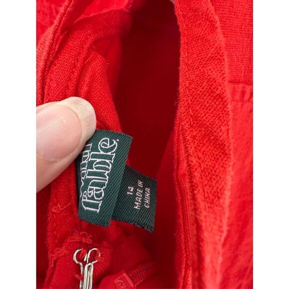 ✨Wild Fable Women's Linen Lace Tie Back Red Summer Midi Slip Sz 14 Dress✨ - Picture 9 of 9